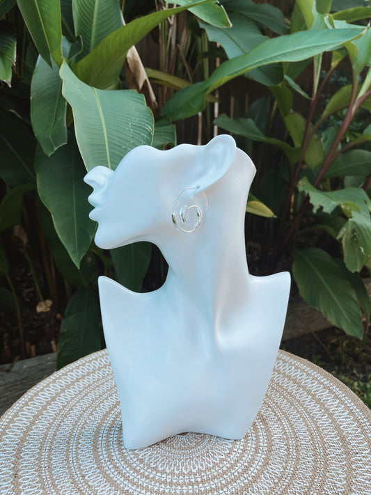 Whimsical Silver Spiral Earrings